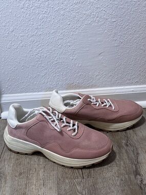 a new day Blush Pink & White Chunky Lace-Up Sneakers